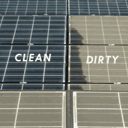 clean and dirty solar panels